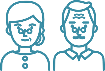 Icon von zwei Seniorengesichtern.